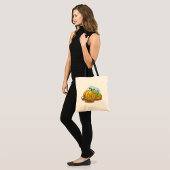 Rustieke herfstpompoenen en bladeren tote bag