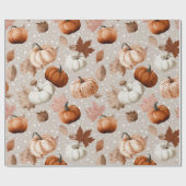 Rustieke herfstpompoenen & herfstbladeren (2) cadeaupapier (Vlak)