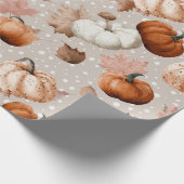 Rustieke herfstpompoenen & herfstbladeren (2) cadeaupapier (Hoek)