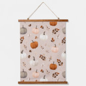 Rustieke herfstpompoenen & herfstbladeren hangend wandkleed (Voorkant)