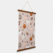 Rustieke herfstpompoenen & herfstbladeren hangend wandkleed (Gebogen)