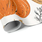 Rustieke herfstpompoenen, kalebassen en bladpatroo cadeaupapier (Rol Hoek)