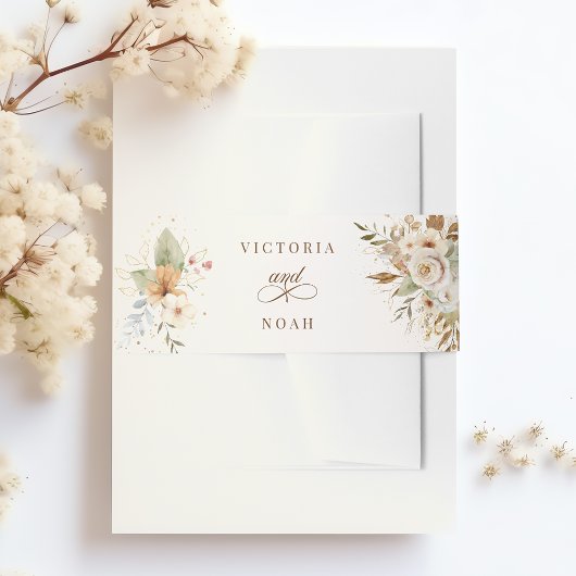 Rustieke herfstrozen botanisch schrift uitnodigingen wikkel