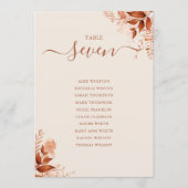 Rustieke herfststoelindeling Tafelnummer (Voorkant)