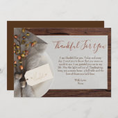 Rustieke herfsttafel instellen Thanksgiving diner Feestdagenkaart (Voorkant / Achterkant)