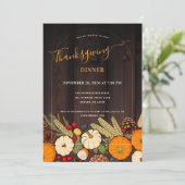 Rustieke herfsttafel Thanksgiving-diner Kaart (Staand voorkant)