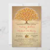 Rustieke herfsttrouw met twinkellichtjes kaart (Voorkant)