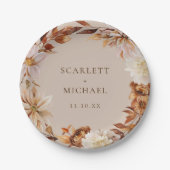 Rustieke herfsttrouw papieren bordje (Voorkant)