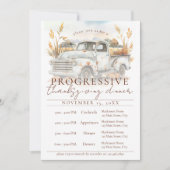 Rustieke herfsttruck progressieve Thanksgiving-din Kaart (Voorkant)