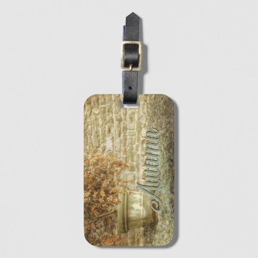 Rustieke herfsttuin bagagelabel (Voorkant (verticaal))