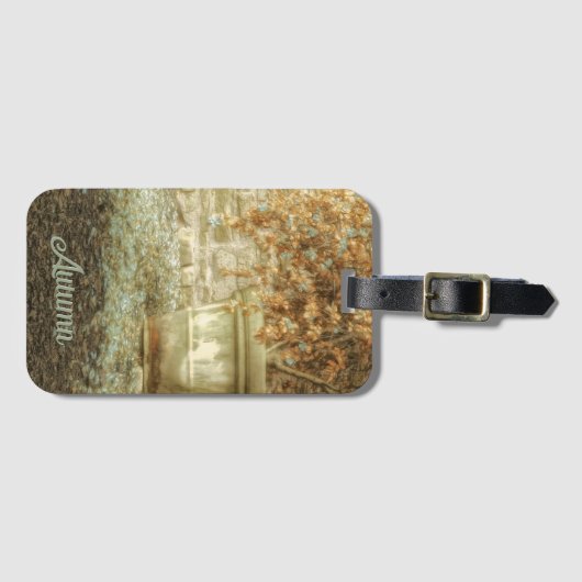 Rustieke herfsttuin bagagelabel (Voorkant (horizontaal))