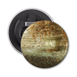 Rustieke herfsttuin button flesopener