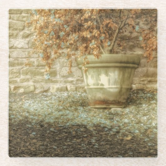 Rustieke herfsttuin glazen onderzetter (Voorkant)