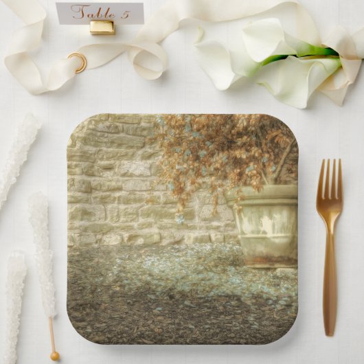 Rustieke herfsttuin papieren bordje (Huwelijk)