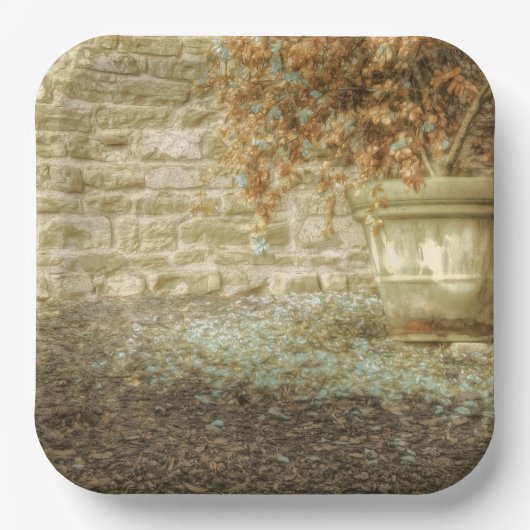 Rustieke herfsttuin papieren bordje (Voorkant)