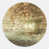 Rustieke herfsttuin ronde sticker (Voorkant)