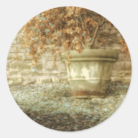 Rustieke herfsttuin ronde sticker (Voorkant)