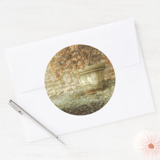 Rustieke herfsttuin ronde sticker (Envelop)