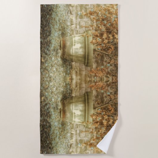 Rustieke herfsttuin strandlaken (Voorkant)