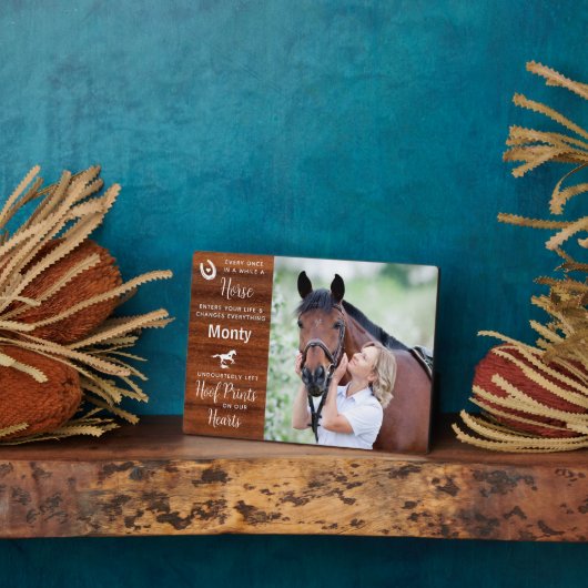 Rustieke herinnering Paard Gedenkteken Fotoplaat (Zijkant)