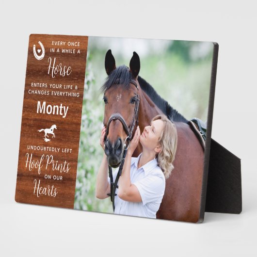 Rustieke herinnering Paard Gedenkteken Fotoplaat (Zijkant)
