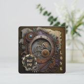 Rustieke  herinneringen aan papa feestdagenkaart (Staand voorkant)