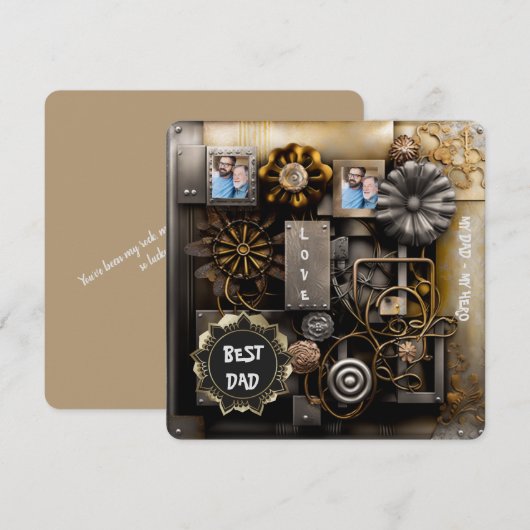 Rustieke  herinneringen feestdagenkaart (Voorkant / Achterkant)