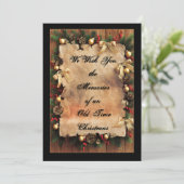 Rustieke herinneringen Oude Tijd Kerstmis vakantie Feestdagenkaart (Staand voorkant)