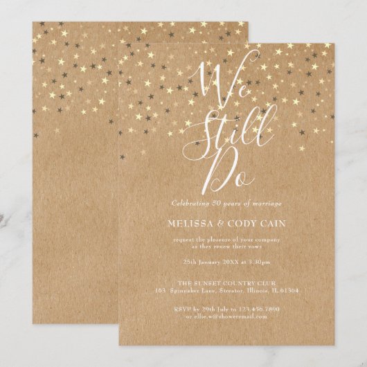 Rustieke hernieuwing van geloften We doen het nog  Kaart (Voorkant / Achterkant)