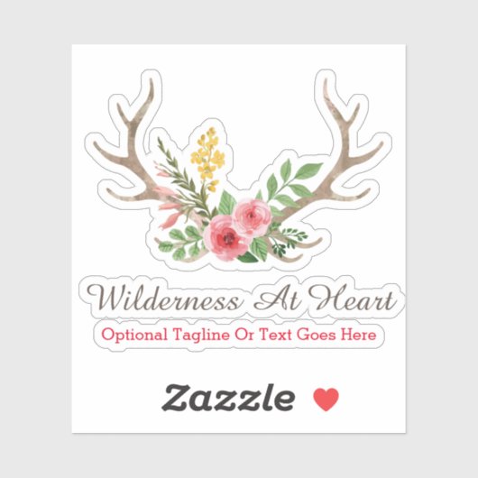 Rustieke Herten Antler Boheemse Bloemen Waterverf  Sticker (Vel)
