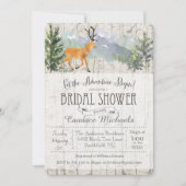 Rustieke herten berk bruids douche uitnodiging (Voorkant)