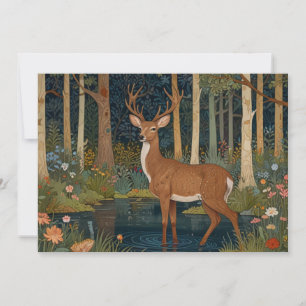 Rustieke herten boho bos bos groen kaart