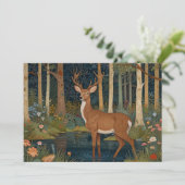 Rustieke herten boho bos bos groen kaart (Staand voorkant)