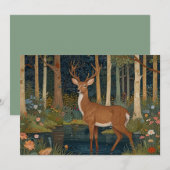 Rustieke herten boho bos bos groen kaart (Voorkant / Achterkant)
