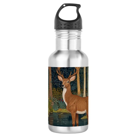 Rustieke herten boho bos bos groen waterfles  (Voorkant)