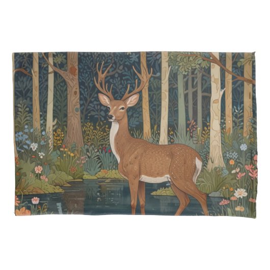 Rustieke herten boho bos bos moeder natuur kussensloop (Voorkant-Links)