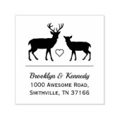 Rustieke herten bruiloft naam retouradres  zelfinktende stempel (Design)
