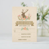 Rustieke herten bruiloft RSVP kaarten (Staand voorkant)