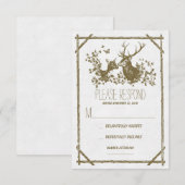 Rustieke herten bruiloft RSVP kaarten Kaartje (Voorkant / Achterkant)