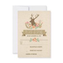 Rustieke herten bruiloft RSVP kaarten