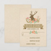 Rustieke herten bruiloft RSVP kaarten Kaartje (Voorkant / Achterkant)