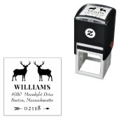 Rustieke Herten Bucks & Pijl Naam & Adres Zelfinktende Stempel (In situ)