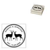 Rustieke Herten Cirkel Bruiloft Rubber Stamp Rubberstempel (Gestempeld)