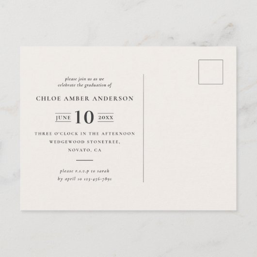 Rustieke herten- en bloemige afstudeerfeest uitnod aankondigingskaart (Achterkant)