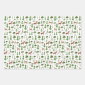 Rustieke herten en bomen patroon inpakpapier vel (Voorkant 3)