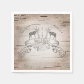 Rustieke herten en takken berken bruiloft receptie servet (Voorkant)