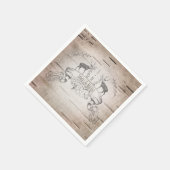 Rustieke herten en takken berken bruiloft receptie servet (Hoek)