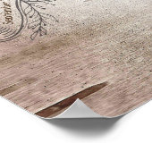 Rustieke herten- en takken berkenhouten huwelijksb poster (Hoek)