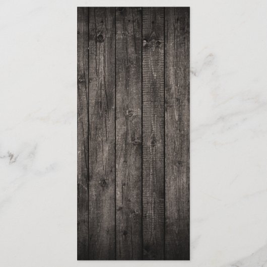 Rustieke herten gewei & gesneden hart bruiloft men menu (Achterkant)