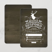 Rustieke herten houten bruiloft RSVP Kaarten Kaartje (Voorkant / Achterkant)